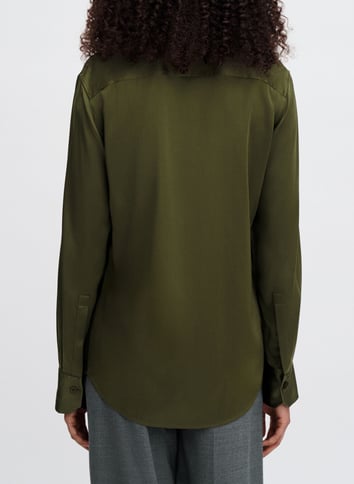 Solid satin fluid shirt FILIPPA K Green
